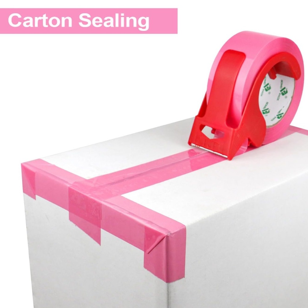 Pink Packing Tape 2.4 Mil 1.88 Inch x 110 Yards